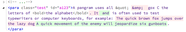 Standard style with changes highlighted