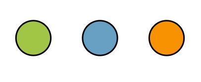 Version A shows 3 circles of different colours.
